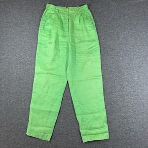 Vintage 80s 90s Pleated Trousers Pants Womens Medium M Spring Green Pleated